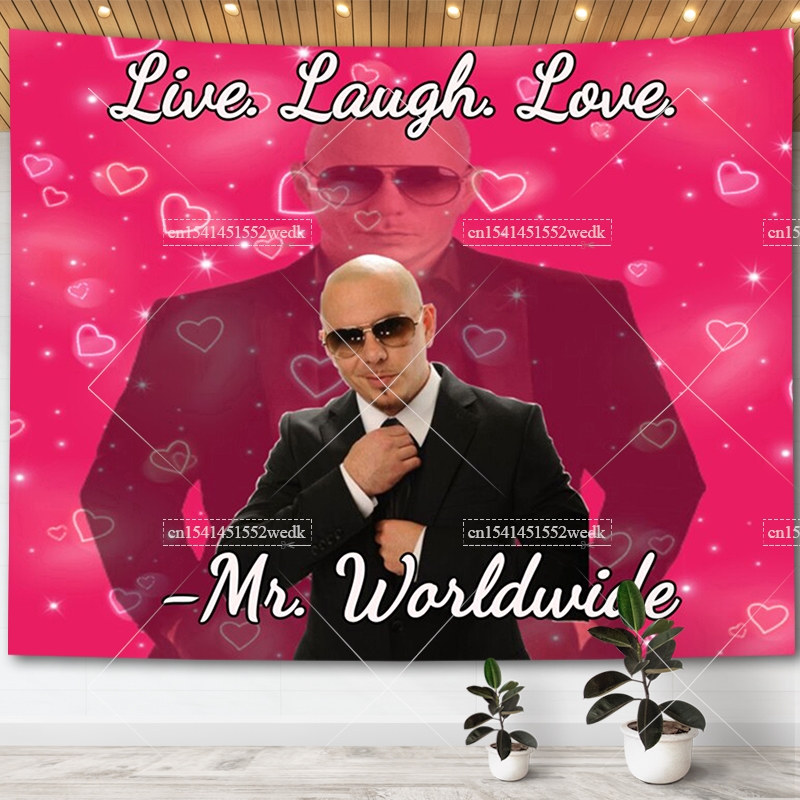 Mr. Worldwide Says To Live Lau - Wall Scroll Tapestry recension och pris
