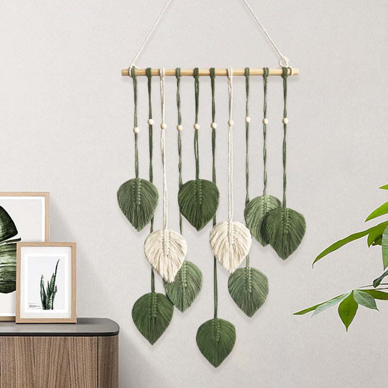 Handmade Leaf Tapestry Weaving - Wall Scroll Tapestry recension och pris